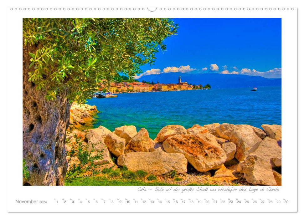 Sehnsucht Gardasee - Mediterranes Flair am Lago di Garda (CALVENDO Premium Wandkalender 2024)