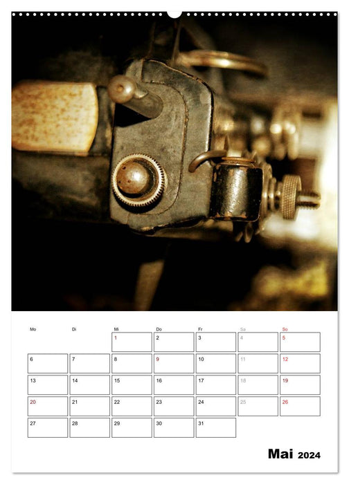 Stich für Stich-Ansichten einer alten Nähmaschine (CALVENDO Wandkalender 2024)