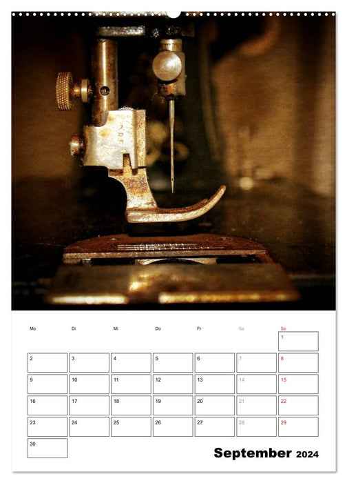 Vues point par point d'une vieille machine à coudre (calendrier mural CALVENDO 2024) 