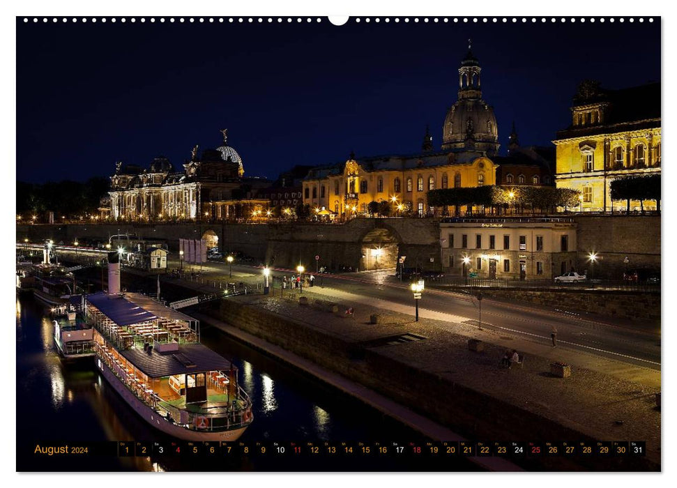 Une nuit à Dresde (calendrier mural CALVENDO 2024) 