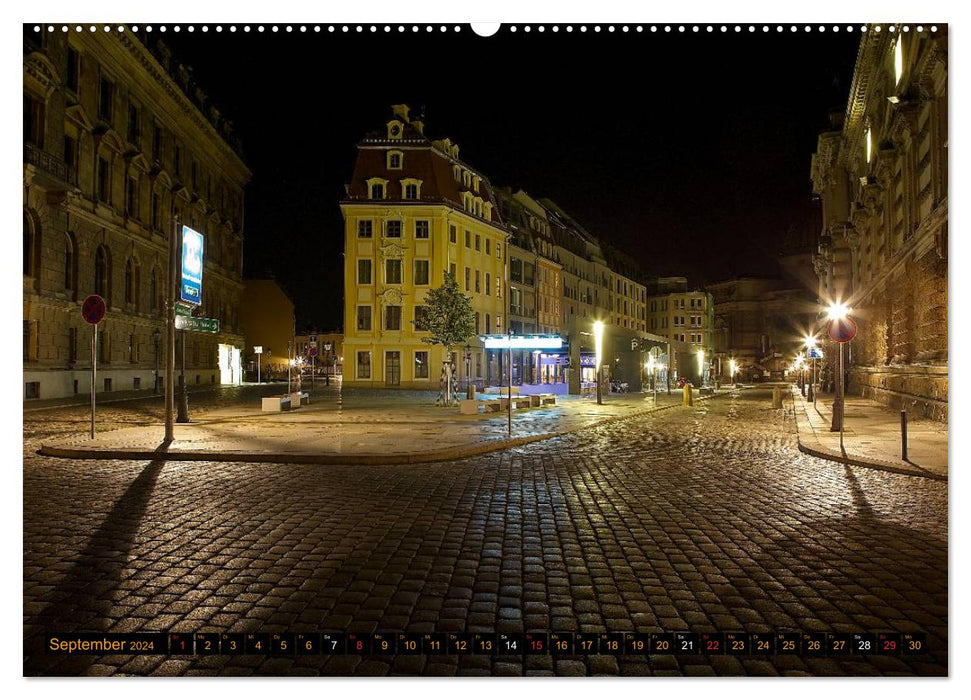 Eine Nacht in Dresden (CALVENDO Wandkalender 2024)