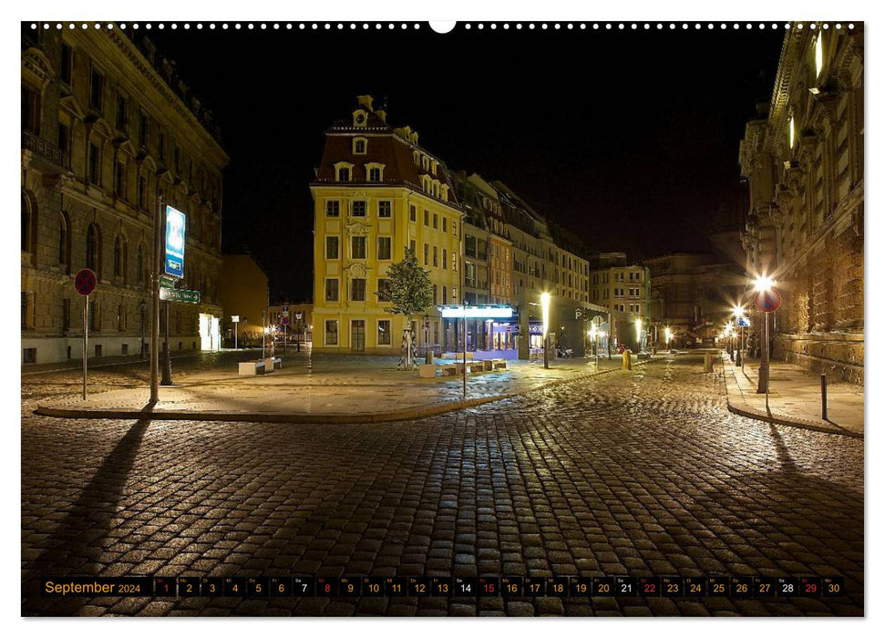 Une nuit à Dresde (calendrier mural CALVENDO 2024) 