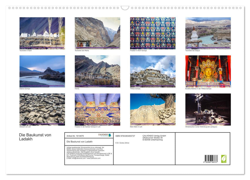 Die Baukunst von Ladakh (CALVENDO Wandkalender 2024)