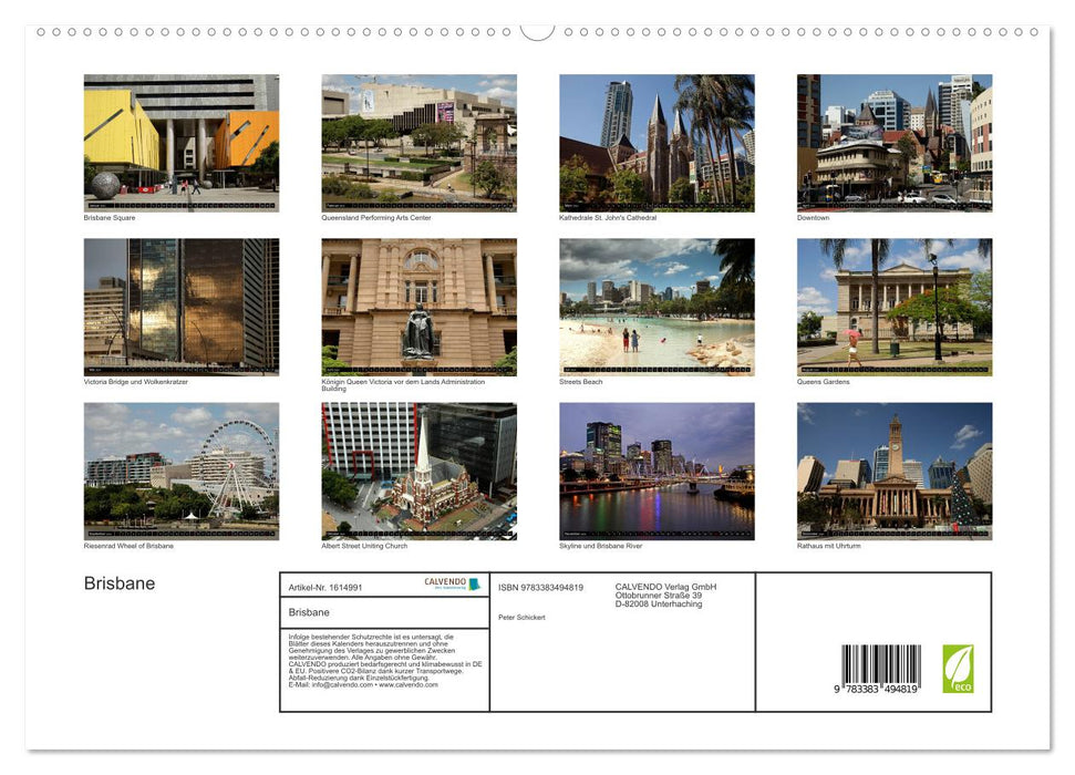 Brisbane (CALVENDO Premium Wandkalender 2024)