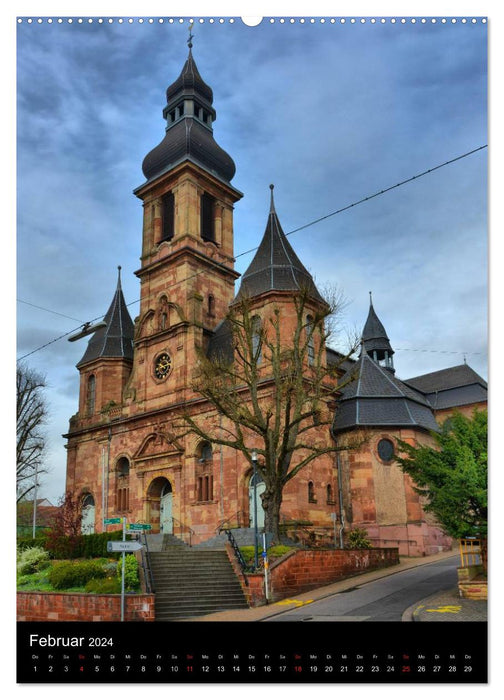 Sa(ar)krale Baukunst - Kirchenarchitektur im Saarland (CALVENDO Premium Wandkalender 2024)
