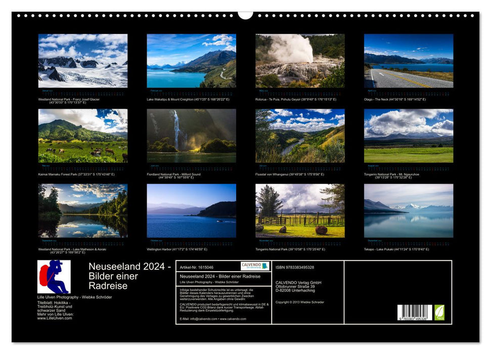 New Zealand 2024 - Pictures of a cycling trip (CALVENDO wall calendar 2024) 