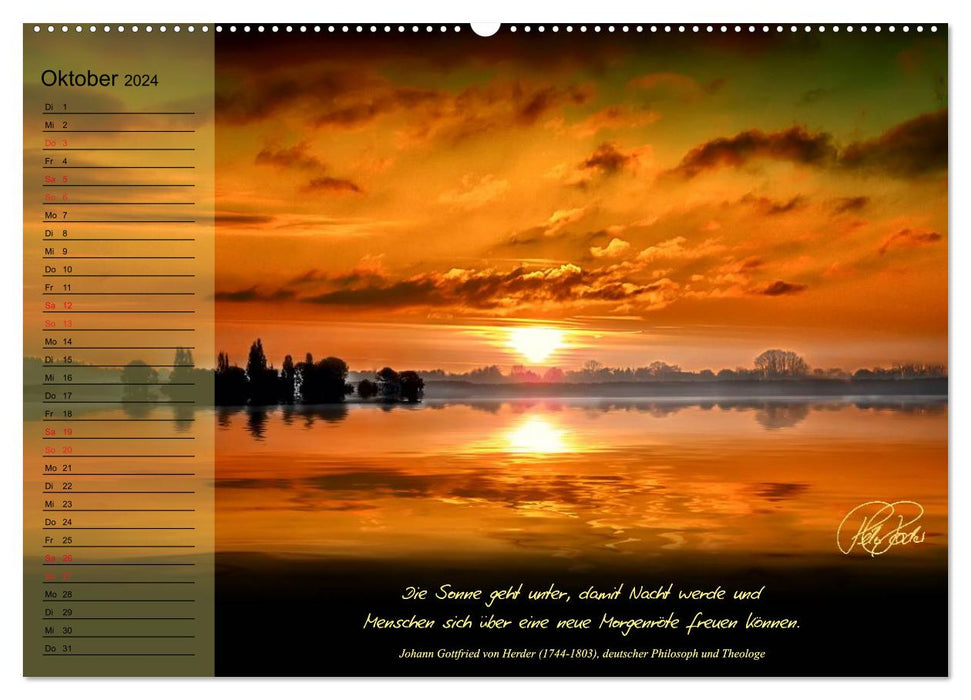 Sonnenmomente und Lebensweisheiten / Geburtstagskalender (CALVENDO Premium Wandkalender 2024)