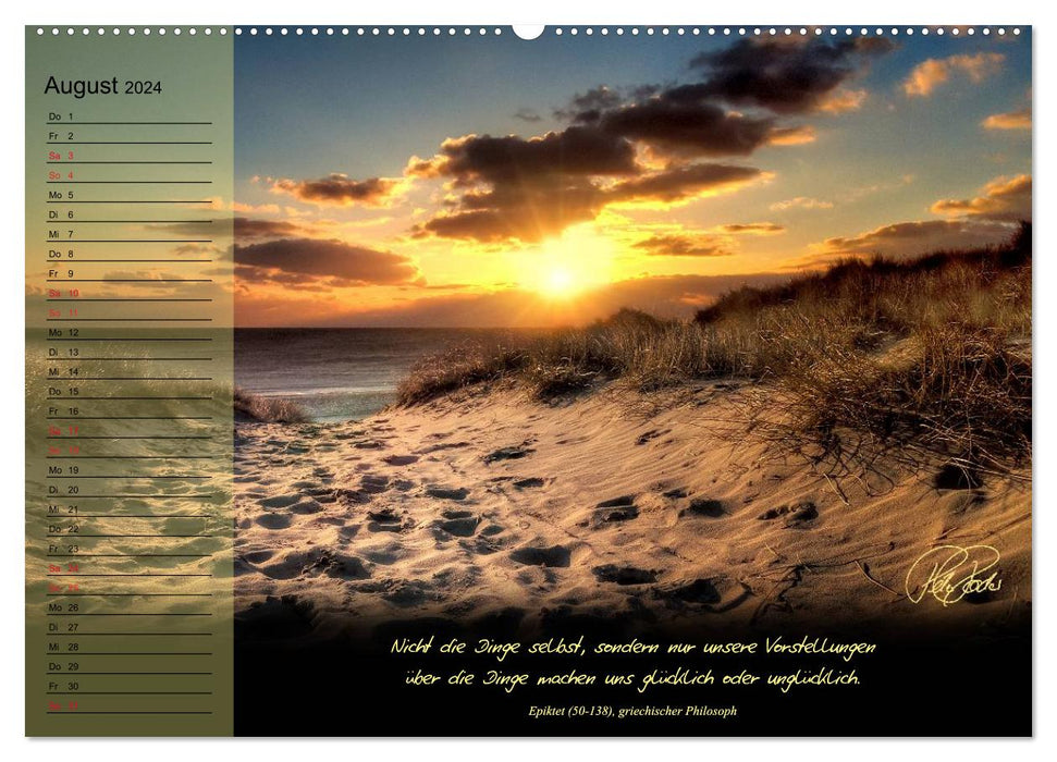 Sonnenmomente und Lebensweisheiten / Geburtstagskalender (CALVENDO Premium Wandkalender 2024)