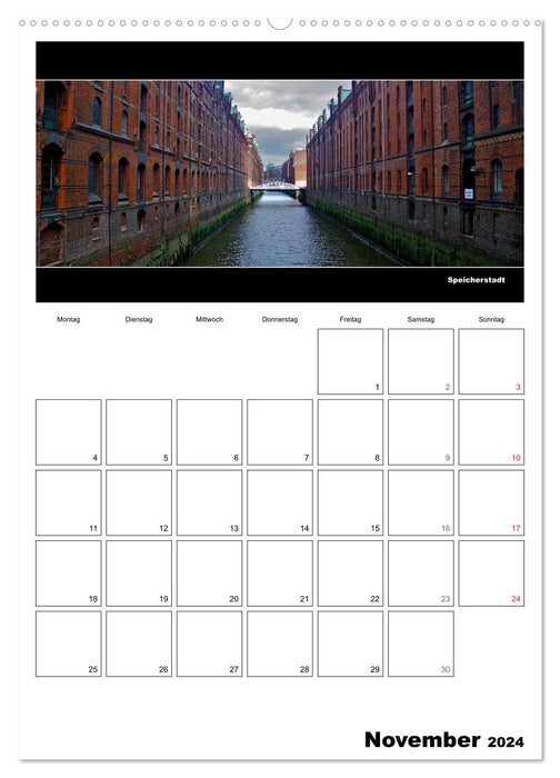 Panoramas de Hambourg 2024 • Agenda annuel (calendrier mural CALVENDO Premium 2024) 