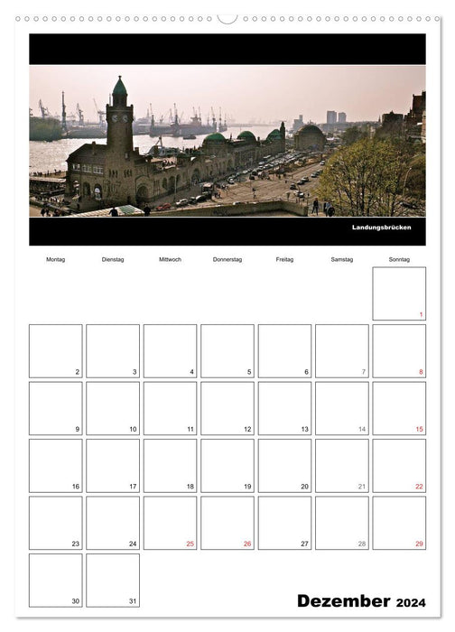 Panoramas de Hambourg 2024 • Agenda annuel (calendrier mural CALVENDO Premium 2024) 