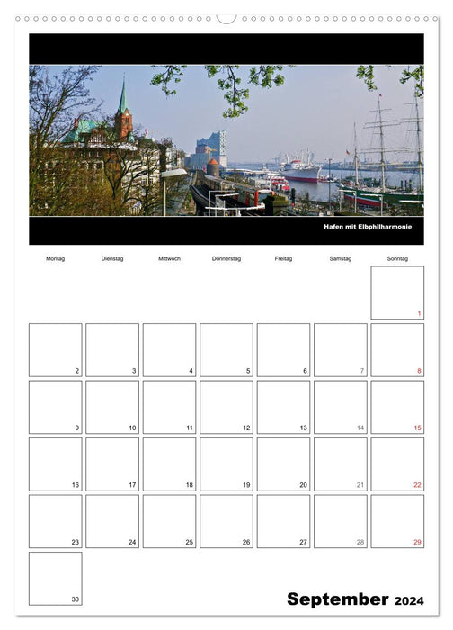 Panoramas de Hambourg 2024 • Agenda annuel (calendrier mural CALVENDO Premium 2024) 