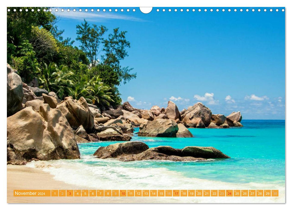 Seychellen - Die schönsten Strände (CALVENDO Wandkalender 2024)