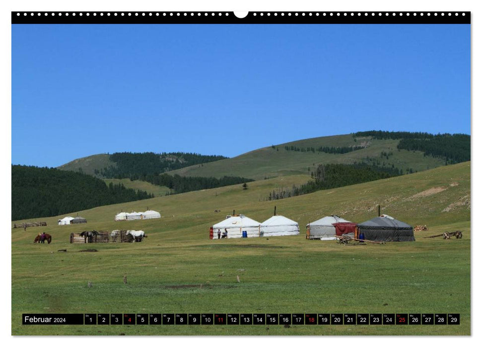 Mongolie, le pays de Gengis Khan (Calvendo Premium Wall Calendar 2024) 