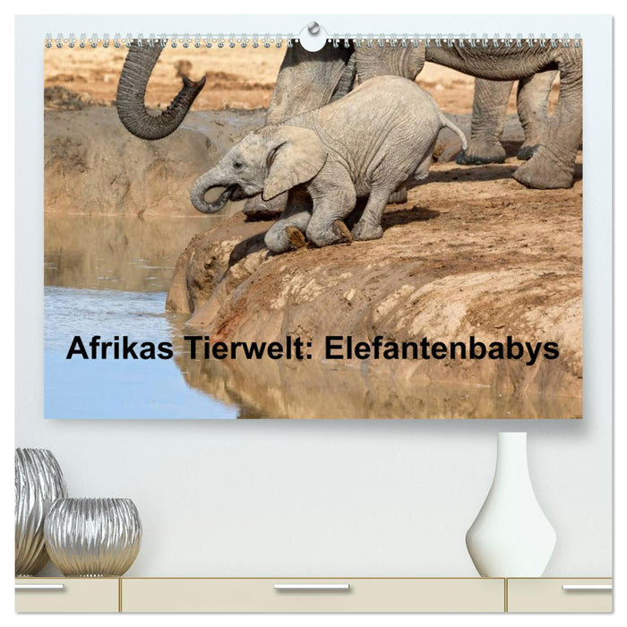 Afrikas Tierwelt: Elefantenbabys (CALVENDO Premium Wandkalender 2024)
