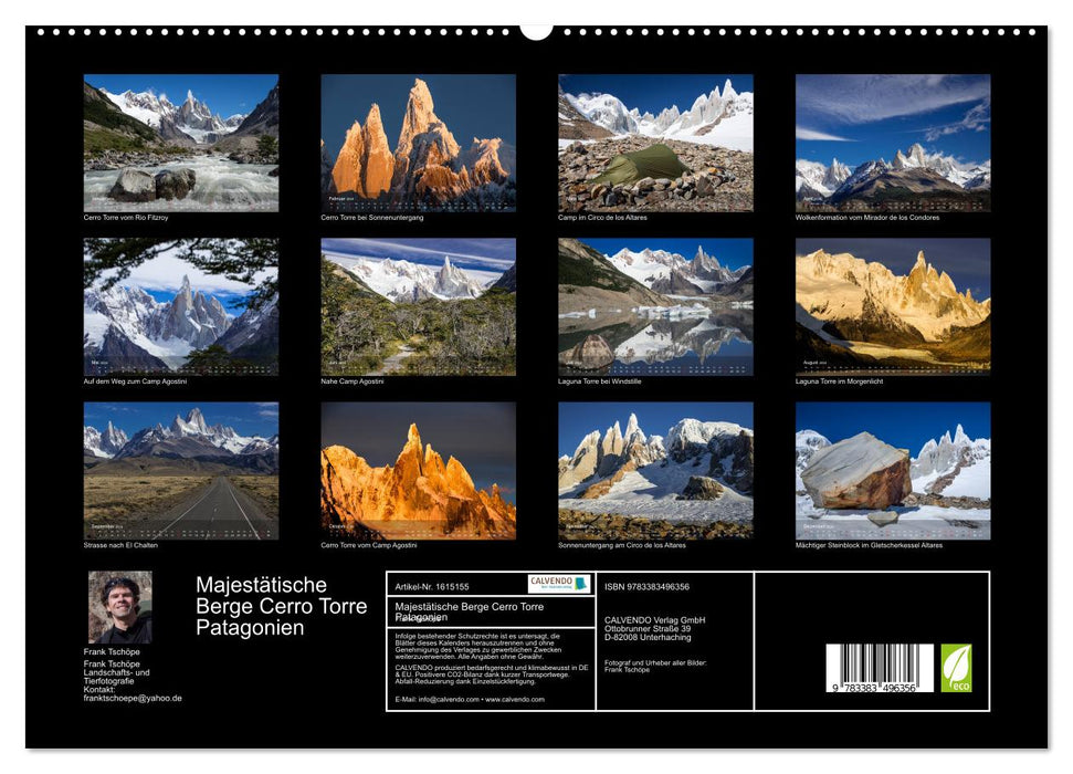 Majestätische Berge Cerro Torre Patagonien (CALVENDO Premium Wandkalender 2024)