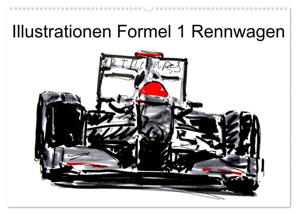 Illustrations Voiture de course de Formule 1 (calendrier mural CALVENDO 2024) 