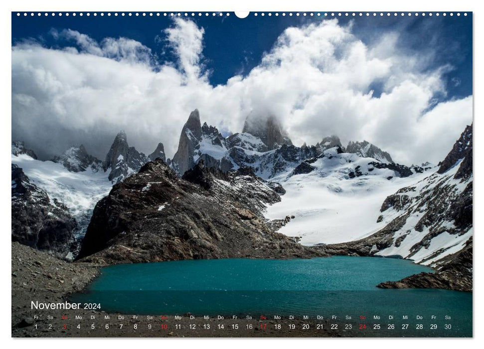 Patagonia: Breathtaking clouds and mountains (CALVENDO Premium Wall Calendar 2024) 