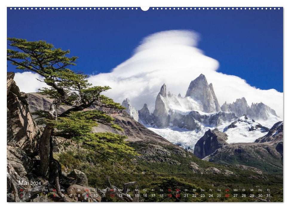 Patagonien: Atemberaubende Wolken und Berge (CALVENDO Premium Wandkalender 2024)