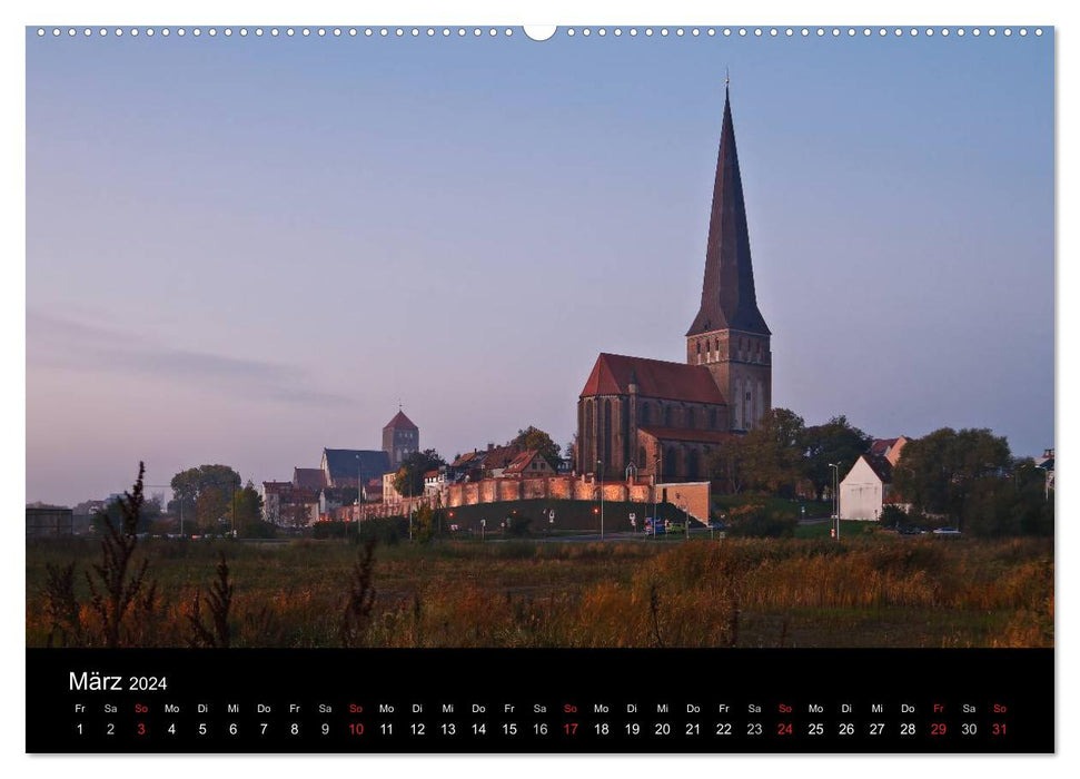Unterwegs in der Hansestadt Rostock (CALVENDO Premium Wandkalender 2024)
