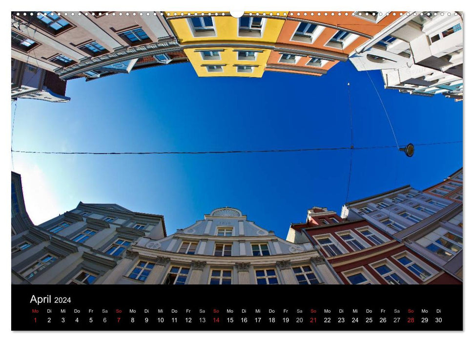 Sur la route dans la ville hanséatique de Rostock (calendrier mural CALVENDO Premium 2024) 