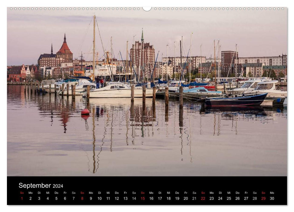 On the road in the Hanseatic city of Rostock (CALVENDO Premium wall calendar 2024) 