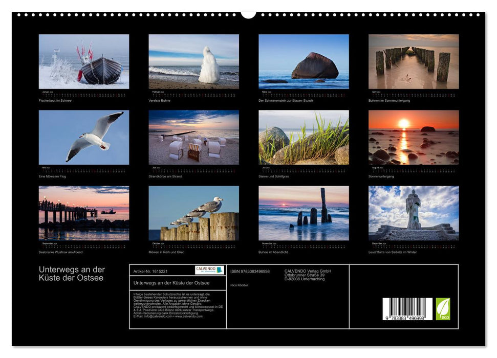 On the road on the coast of the Baltic Sea (CALVENDO Premium Wall Calendar 2024) 