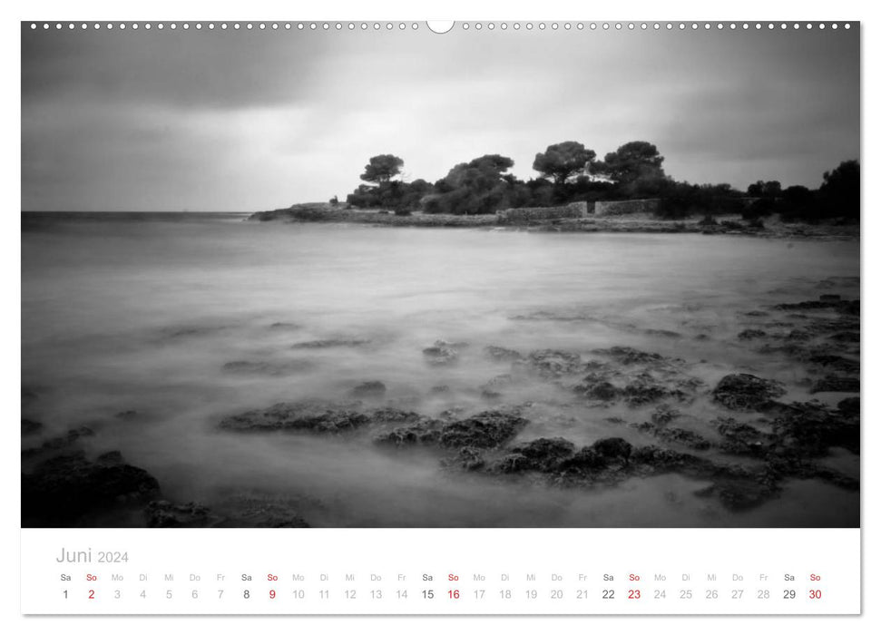 Dark surf - North Sea and Mediterranean landscape photographs by Niko Korte (CALVENDO wall calendar 2024) 