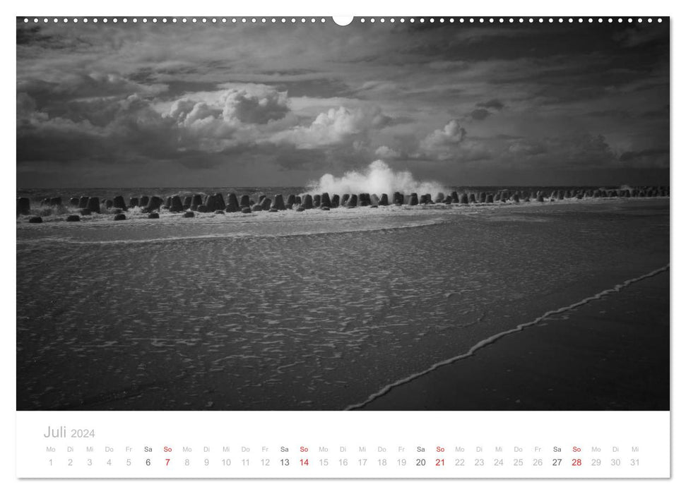 Dark surf - North Sea and Mediterranean landscape photographs by Niko Korte (CALVENDO wall calendar 2024) 