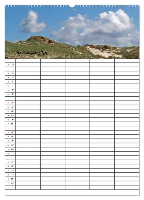 Holiday paradise Amrum / family planner (CALVENDO Premium wall calendar 2024) 