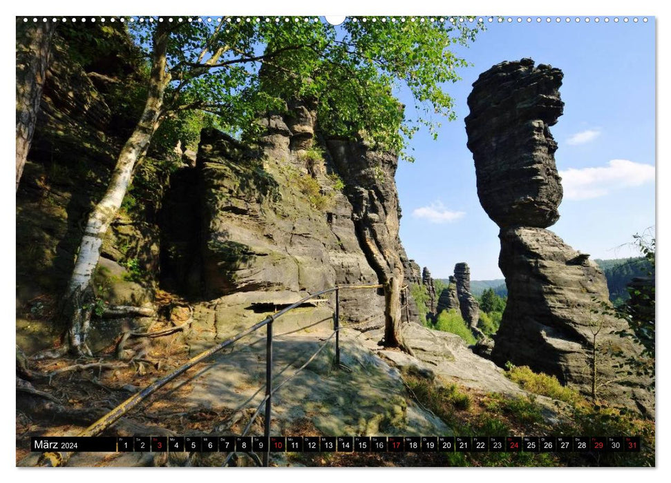 Montagnes de grès de l'Elbe (Calvendo Premium Calendrier mural 2024) 