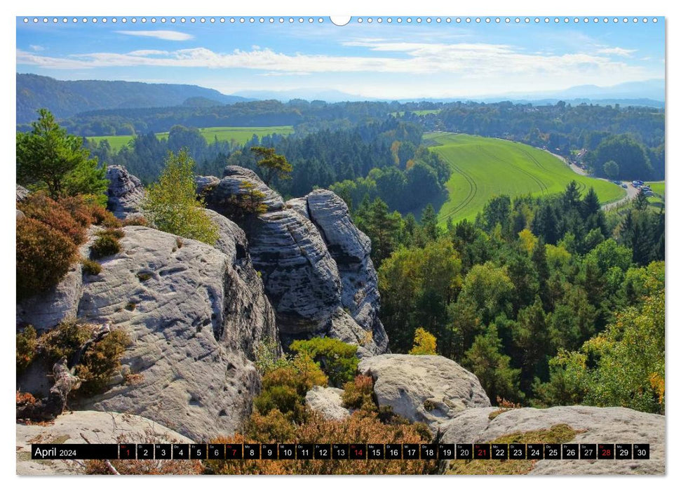 Montagnes de grès de l'Elbe (Calvendo Premium Calendrier mural 2024) 