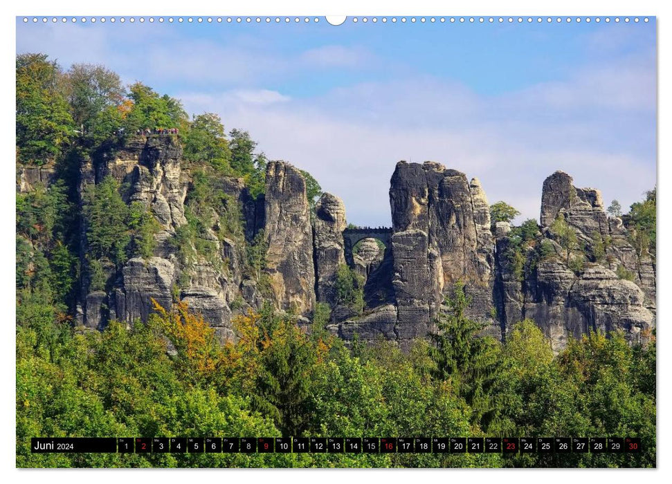 Montagnes de grès de l'Elbe (Calvendo Premium Calendrier mural 2024) 