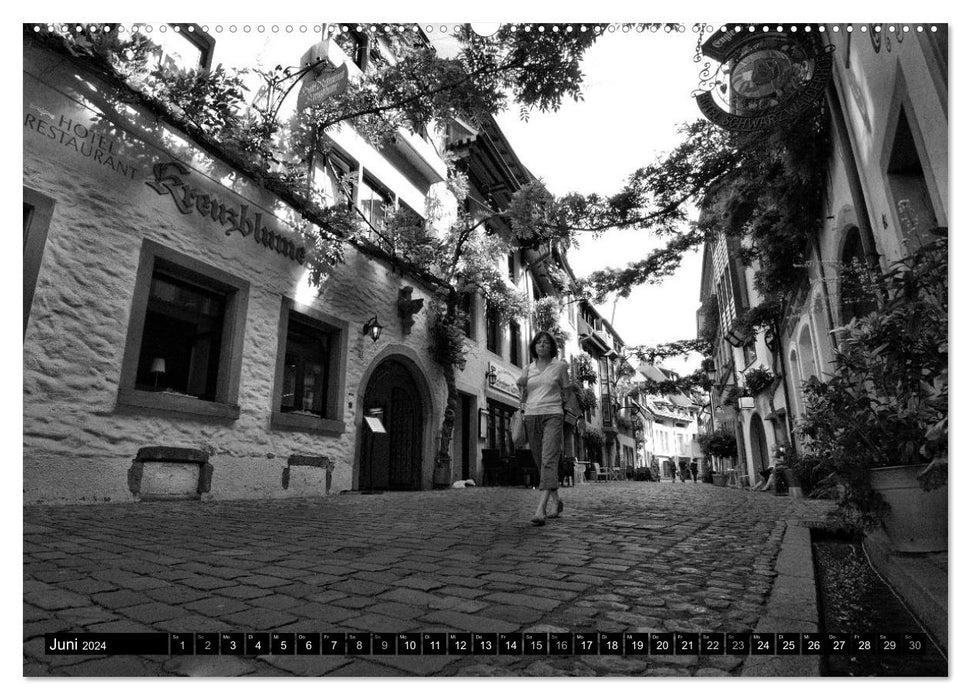 Freiburg i. Breisgau Black on White (CALVENDO Wall Calendar 2024) 