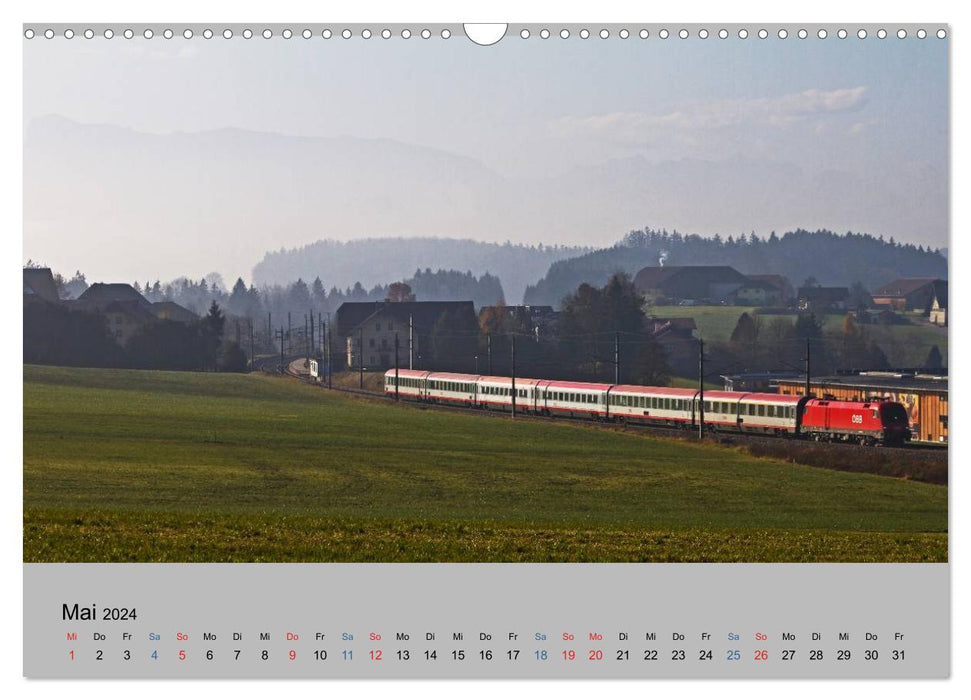 Chemin de fer atmosphérique – impressions ferroviaires d'Autriche (calendrier mural CALVENDO 2024) 