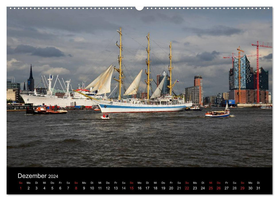 Departure parade of the Hamburg harbor birthday (CALVENDO wall calendar 2024) 