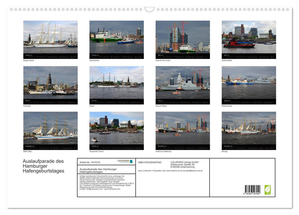 Departure parade of the Hamburg harbor birthday (CALVENDO wall calendar 2024) 