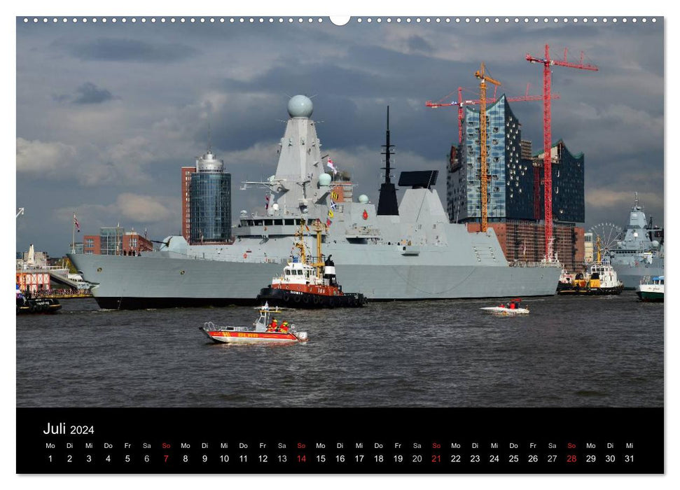 Departure parade of the Hamburg harbor birthday (CALVENDO wall calendar 2024) 
