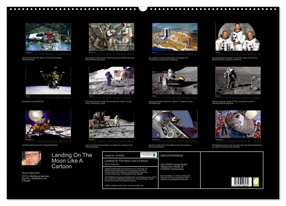 Landing On The Moon Like A Cartoon (CALVENDO Wandkalender 2024)