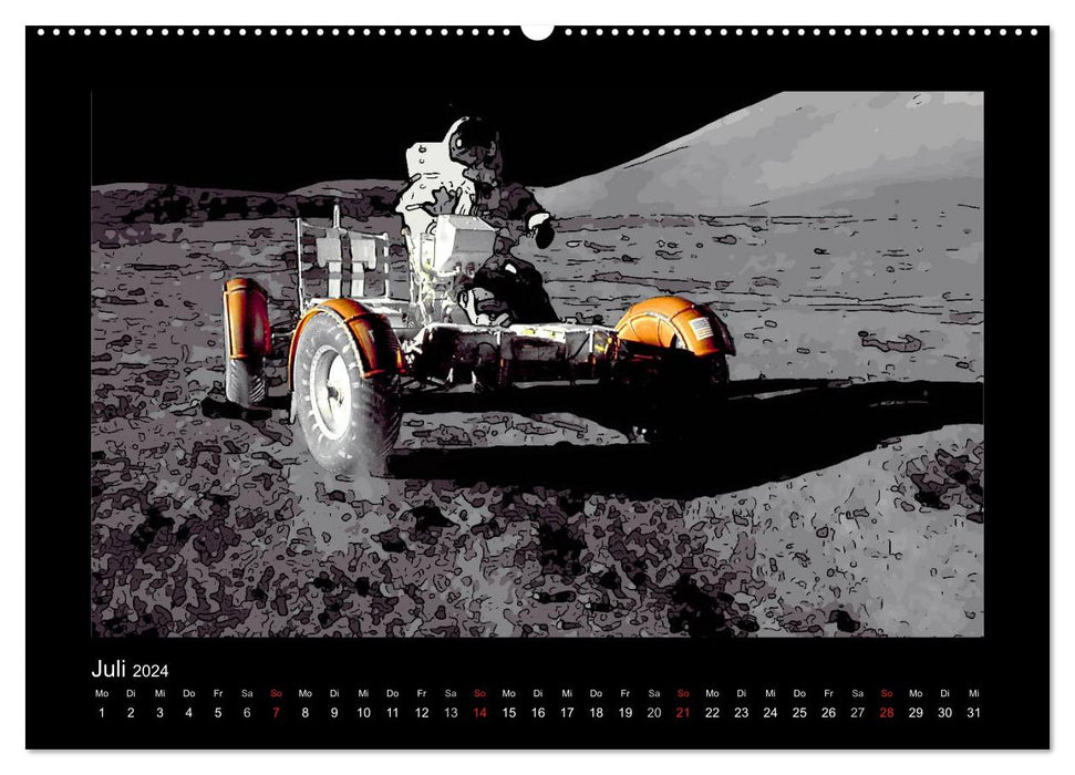 Landing On The Moon Like A Cartoon (CALVENDO Wandkalender 2024)