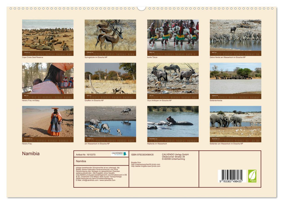 Namibia - faszinierende Menschen und Tiere (CALVENDO Premium Wandkalender 2024)
