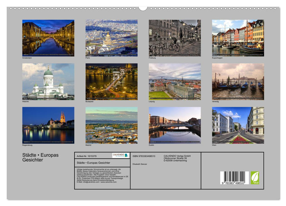 Cities • Europe's Faces (CALVENDO Premium Wall Calendar 2024) 