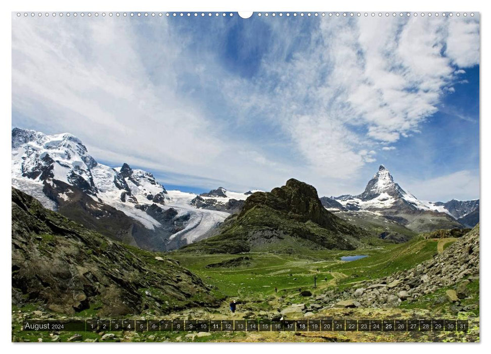Alps live - Around the Matterhorn (CALVENDO Premium Wall Calendar 2024) 