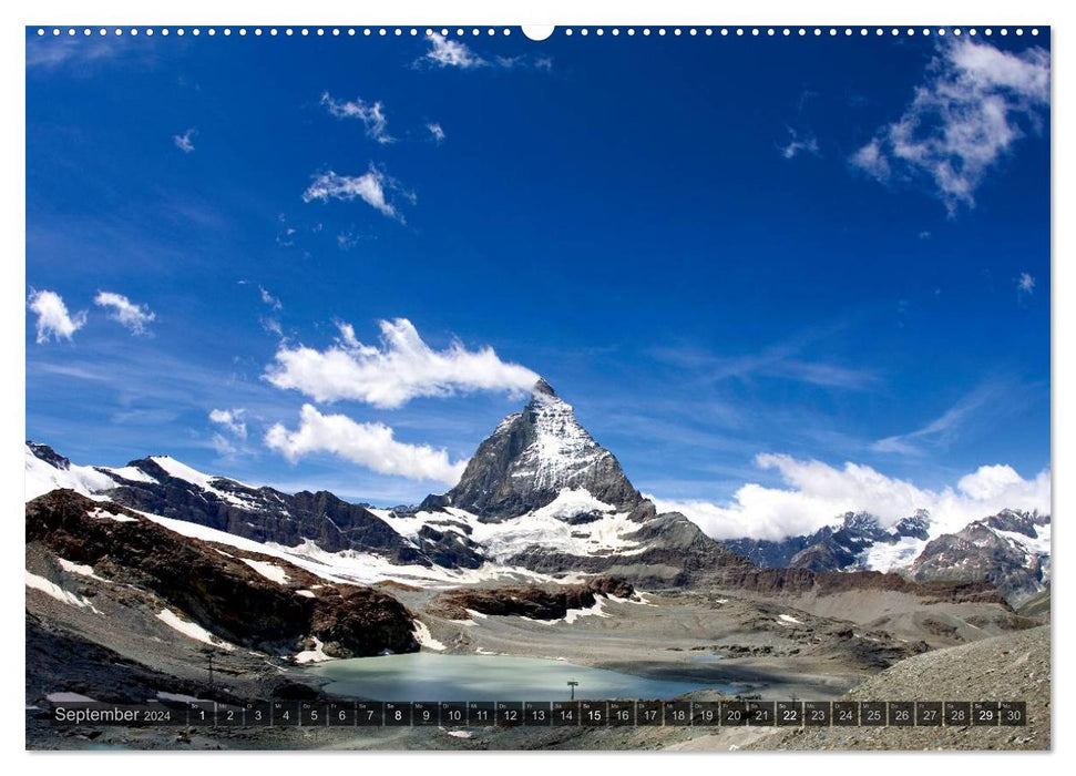 Alpen live - Rund um das Matterhorn (CALVENDO Premium Wandkalender 2024)
