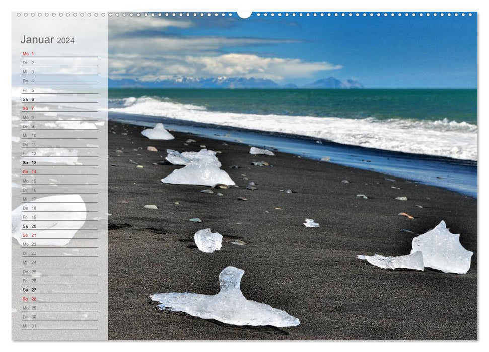 Faszination Island - Landschaftskalender 2024 / Geburtstagskalender (CALVENDO Wandkalender 2024)