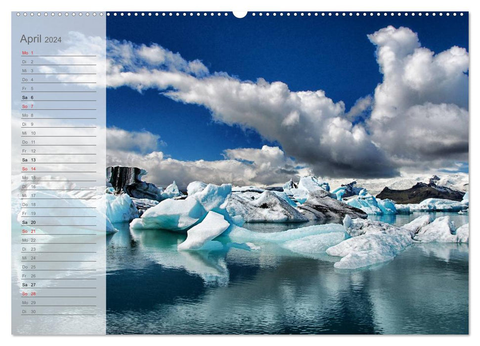 Fascination Islande – Calendrier paysage 2024/calendrier d'anniversaire (Calvendo mural 2024) 