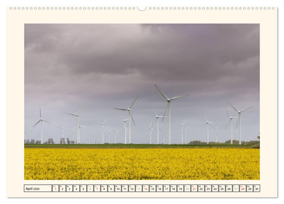 Windkraft in der Landschaft Ostfrieslands (CALVENDO Wandkalender 2024)