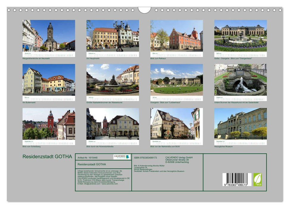 Residence city GOTHA (CALVENDO wall calendar 2024) 