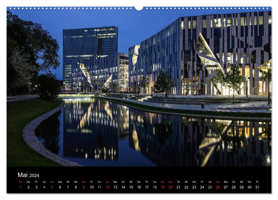 Düsseldorf - Views in the evening (CALVENDO wall calendar 2024) 