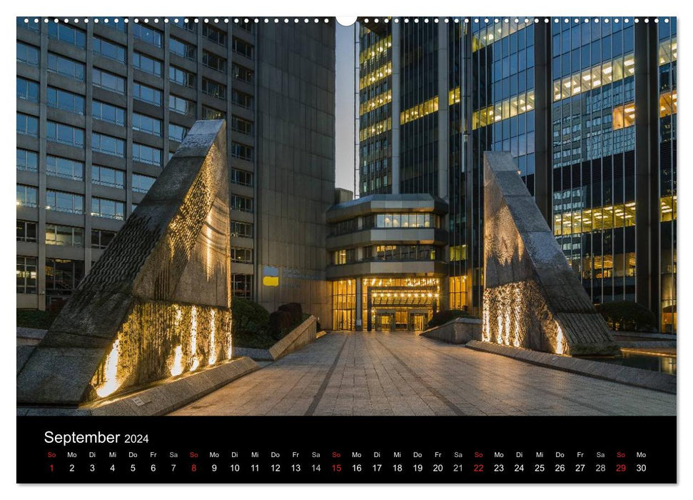 Düsseldorf - Ansichten am Abend (CALVENDO Wandkalender 2024)