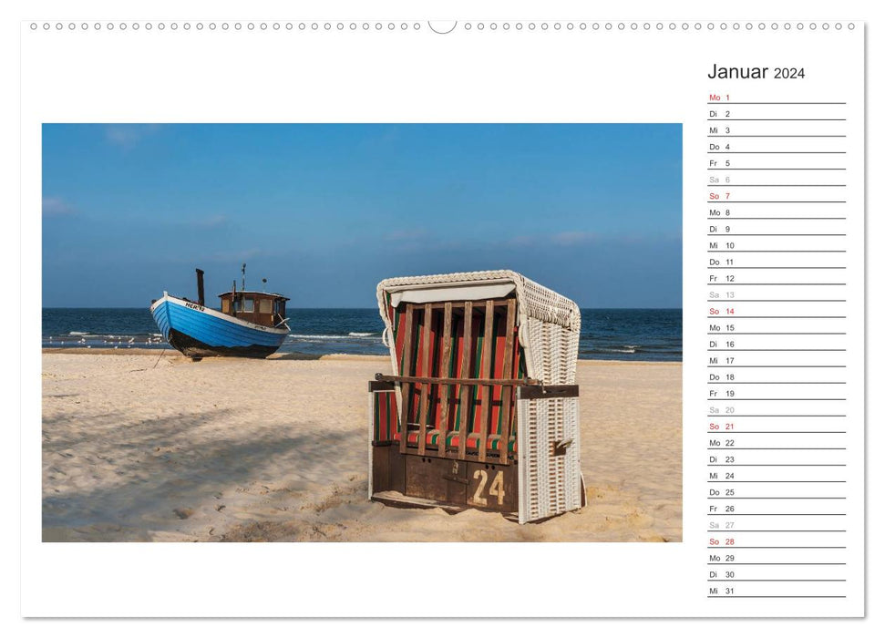 Temps de détente - Usedom Island / Calendrier des anniversaires (CALVENDO Premium Wall Calendar 2024) 